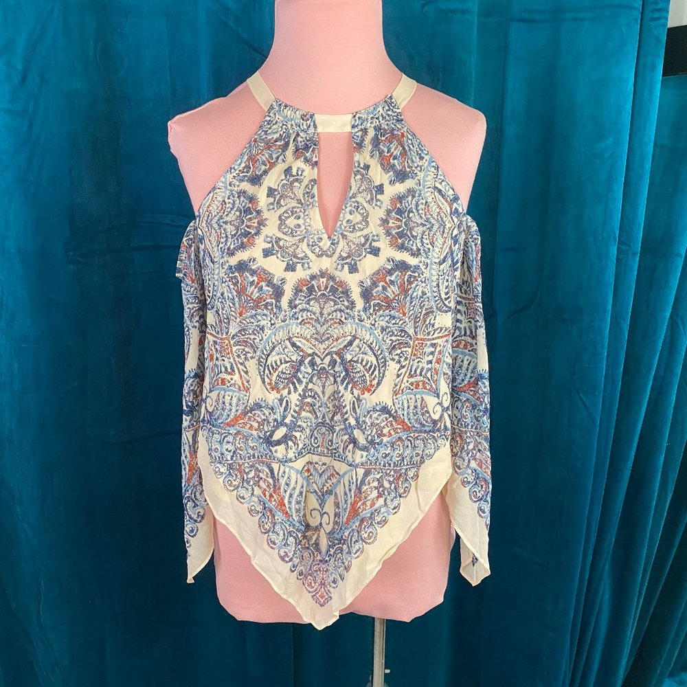 BCBGMaxazria Halter Neck Handkerchief Hem Tank